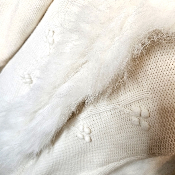 1989 Place Knitted Fleece Lined Jacket w/ Faux Fur Trim - Picture 4 of 8